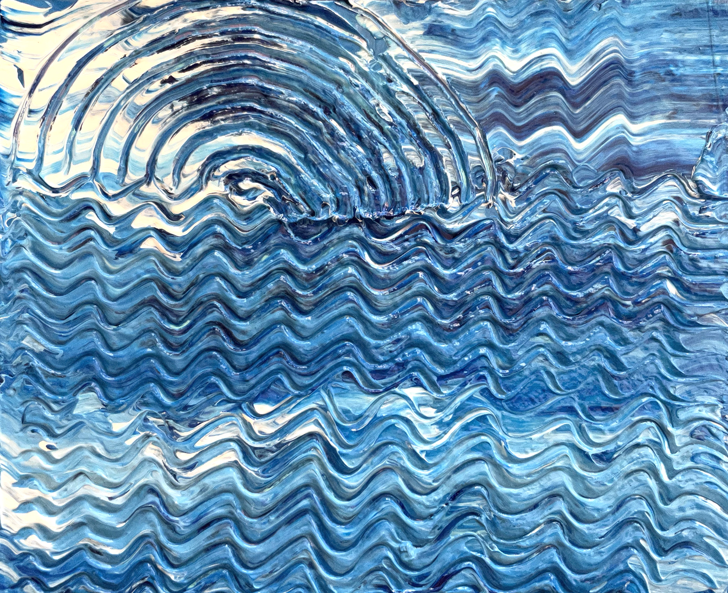 Waves with a Blue Sun